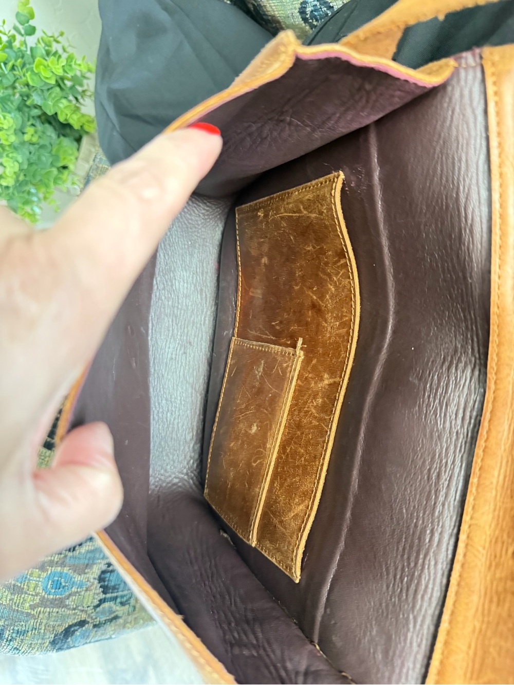 ABLE Leather Crossbody Bag Cognac Brown Handmade Ethiopia - Picture 7 of 10